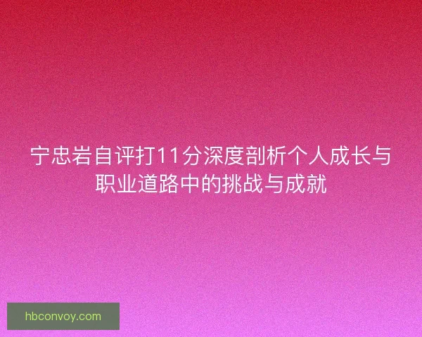 宁忠岩自评打11分深度剖析个人成长与职业道路中的挑战与成就